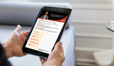 Tablet showing XTANDI® (enzalutamide) Doctor Discussion Guide